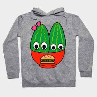 Cute Cactus Design #244: Prickly Pear Cacti In Burger Bowl Hoodie